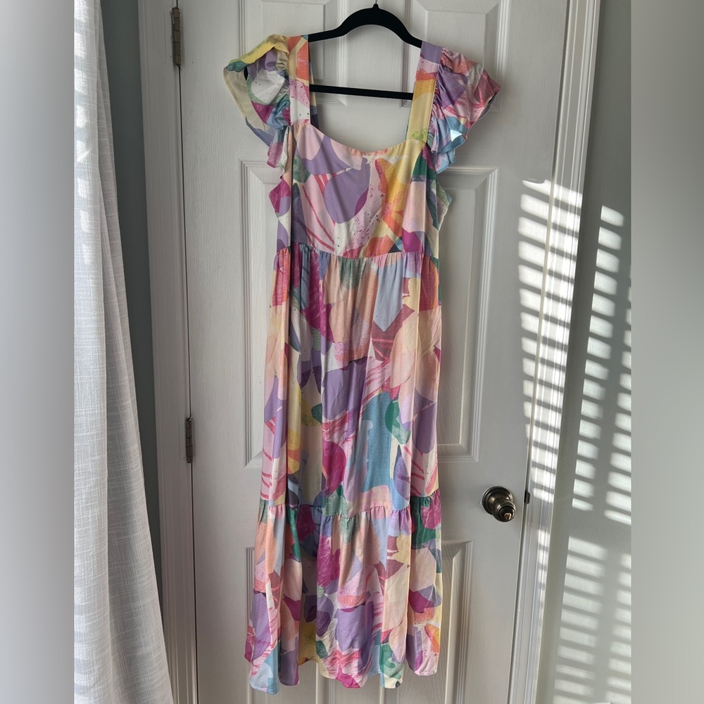 GAP Maternity Flutter Sleeve Midi Dress